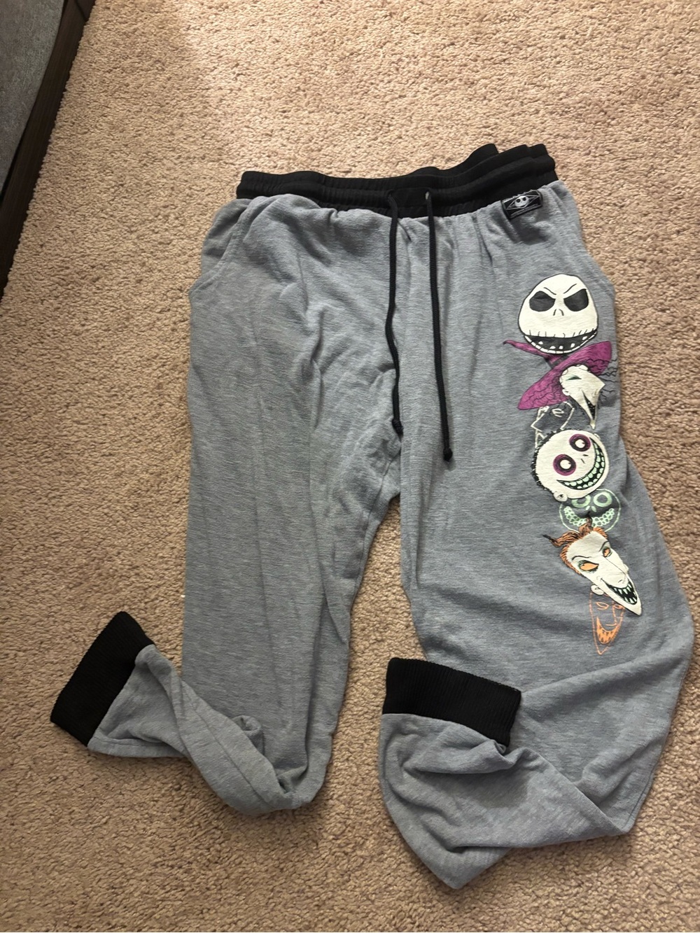 Gray Jogger Pants with Character Print - Unbranded